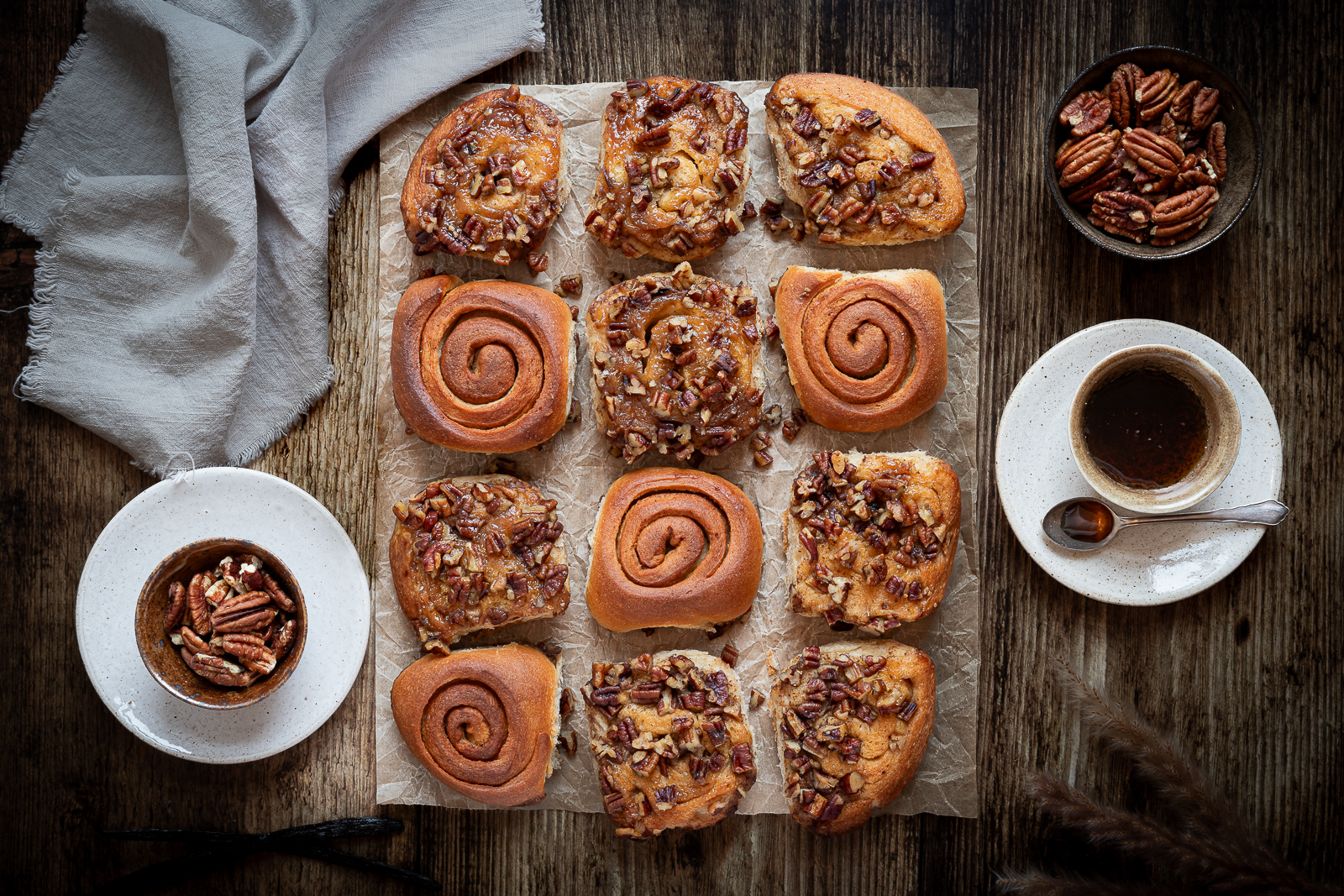 javorové pekanové rolky